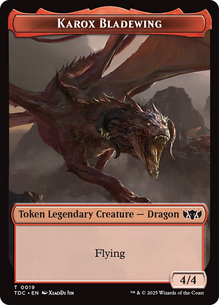 Image of Karox Bladewing // Copy Double-Sided Token [Tarkir: Dragonstorm Commander Tokens]