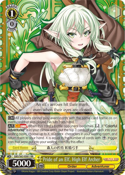 Image of Pride of an Elf, High Elf Archer (GBS/S63-E001 RR) [Goblin Slayer]