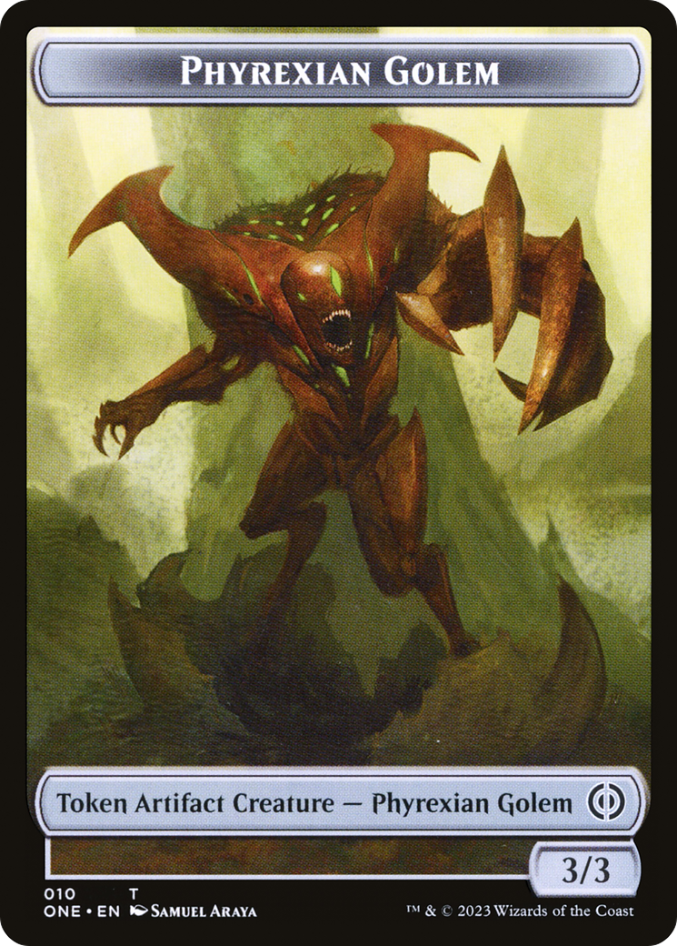 Image of Phyrexian Mite Token (012) // Phyrexian Golem Double-Sided Token [Phyrexia: All Will Be One Tokens]