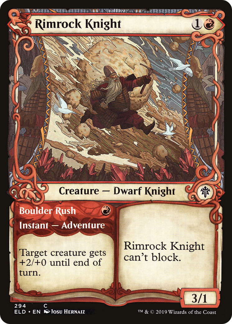 Image of Rimrock Knight // Boulder Rush (Showcase) [Throne of Eldraine]
