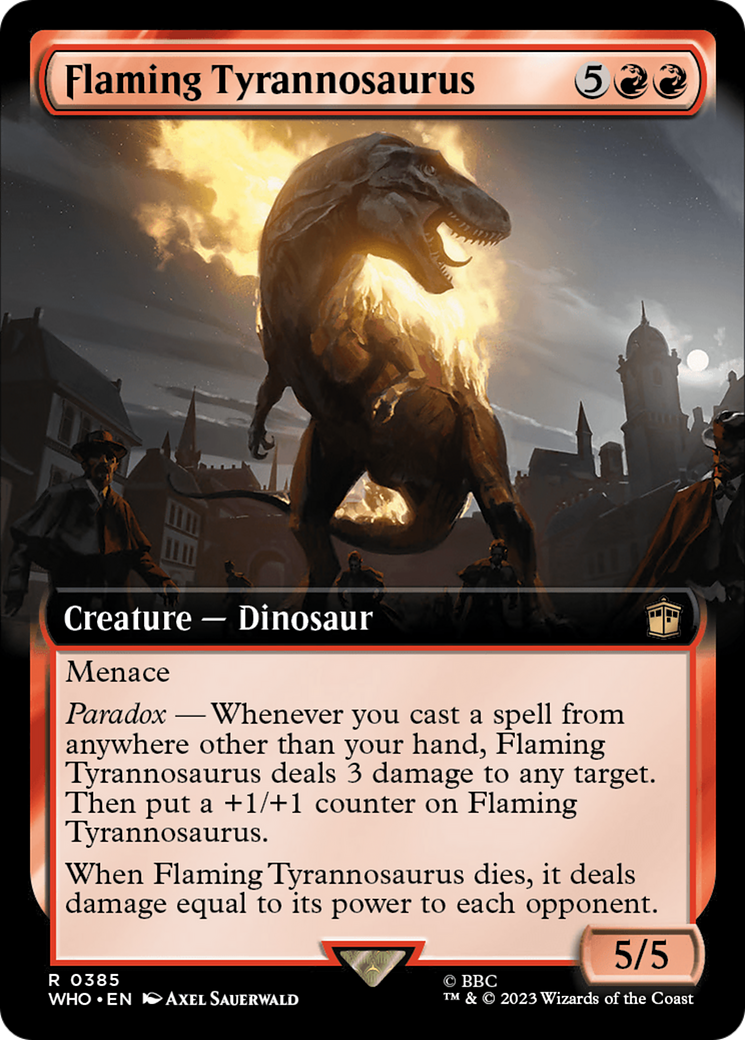 Image of Flaming Tyrannosaurus (Extended Art) [Doctor Who]