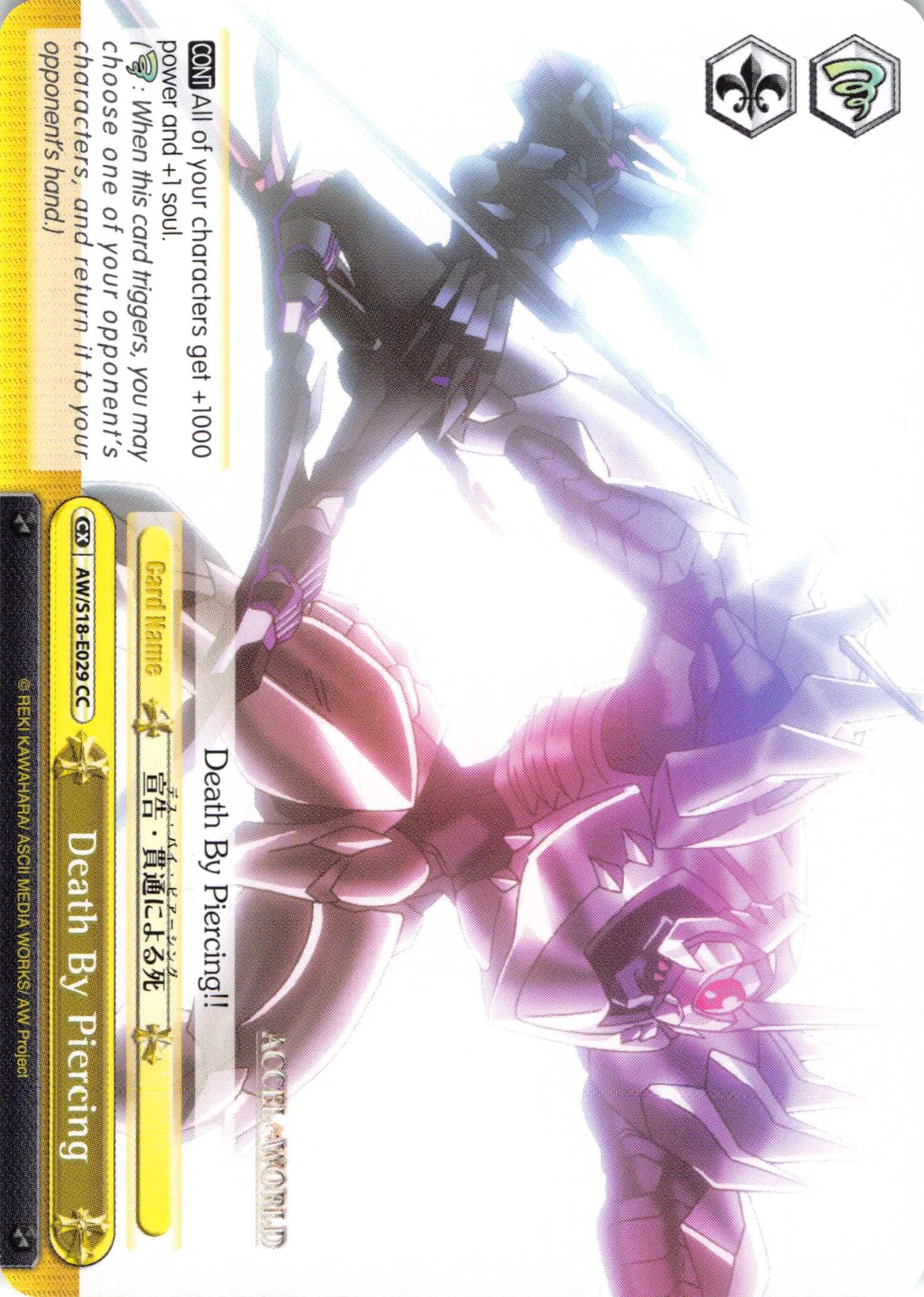 Image of Death By Piercing (AW/S18-E029 CC) [Accel World]