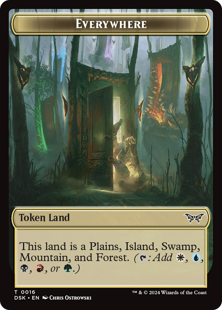 Image of Everywhere // Copy Double-Sided Token [Duskmourn: House of Horror Tokens]