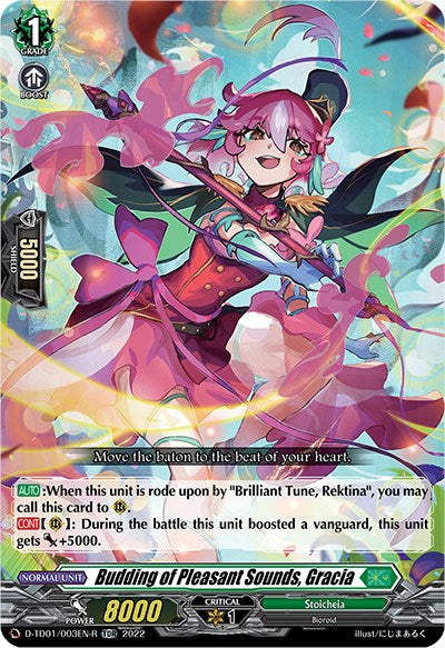 Image of Budding of Pleasant Sounds, Gracia (D-TD01/003EN-R) [Urara Haneyama -Bandmaster of Blossoming Bonds-]