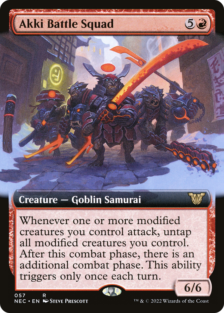 Image of Akki Battle Squad (Extended Art) [Kamigawa: Neon Dynasty Commander]