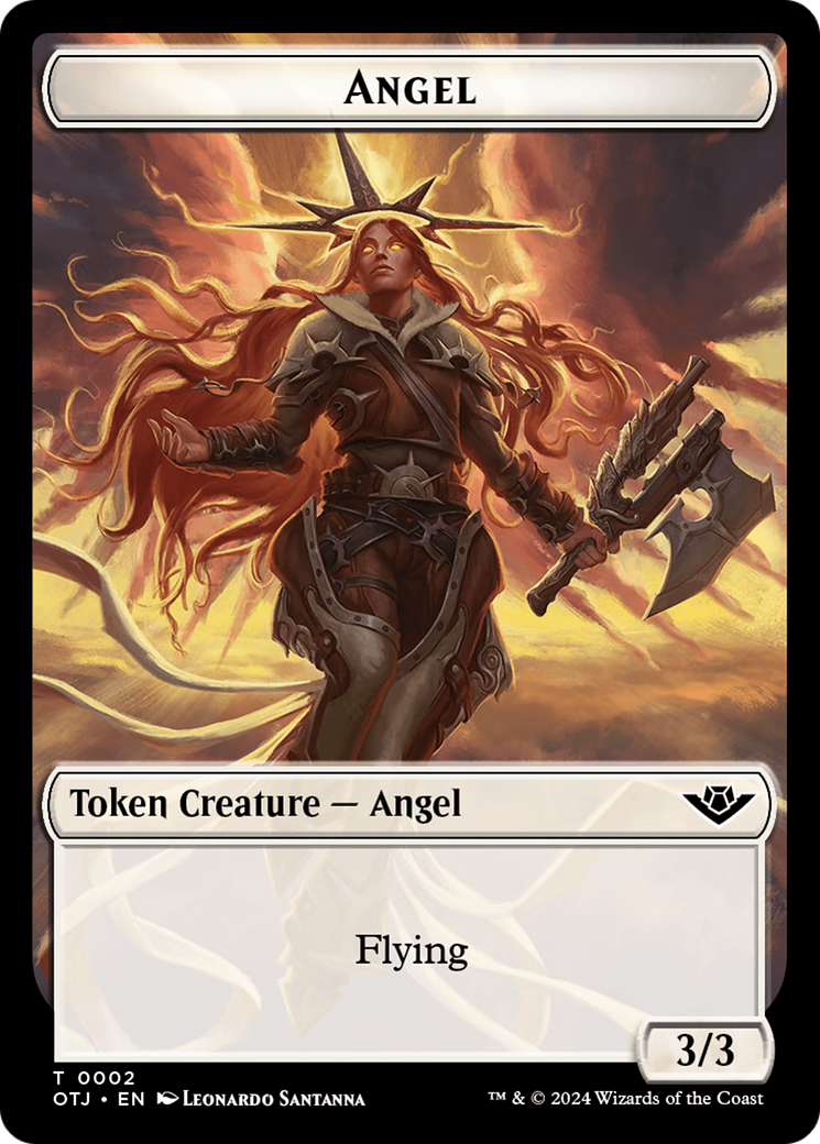 Image of Treasure // Angel Double-Sided Token [Outlaws of Thunder Junction Tokens]