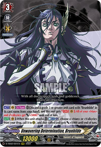 Image of Unwavering Determination, Brunhilde (D-TB02/001EN) [Record of Ragnarok]
