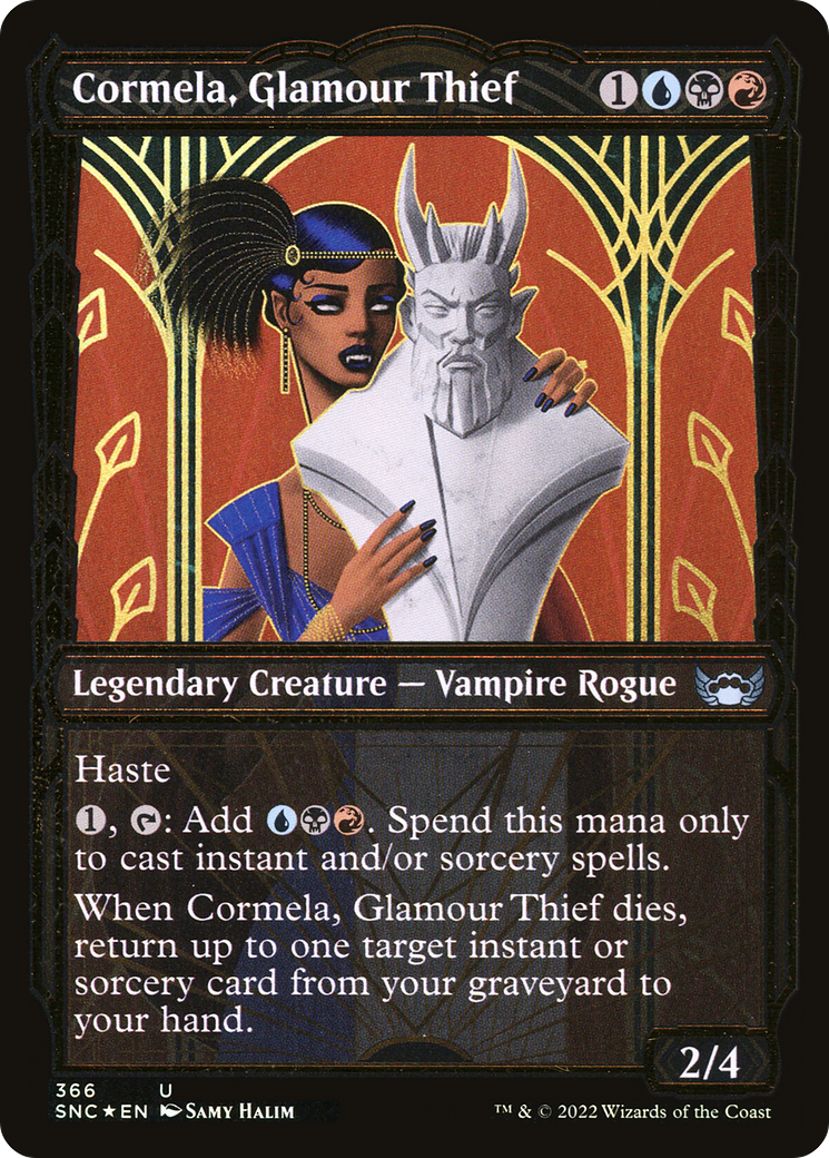 Image of Cormela, Glamour Thief (Showcase Golden Age Gilded Foil) [Streets of New Capenna]