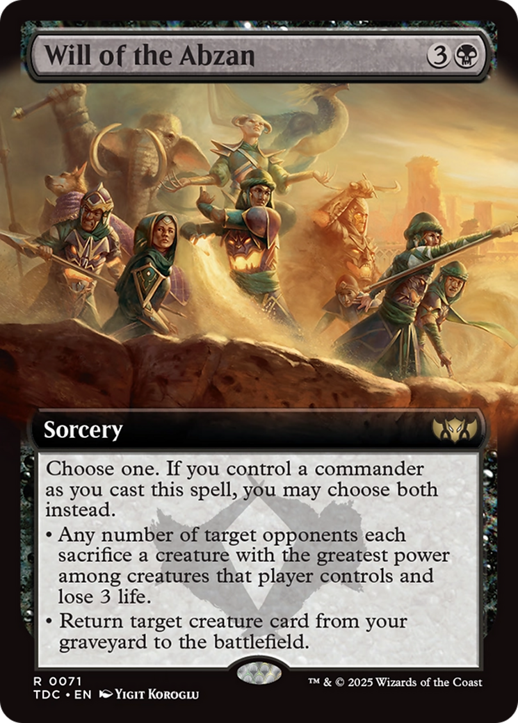 Image of Will of the Abzan (Extended Art) [Tarkir: Dragonstorm Commander]