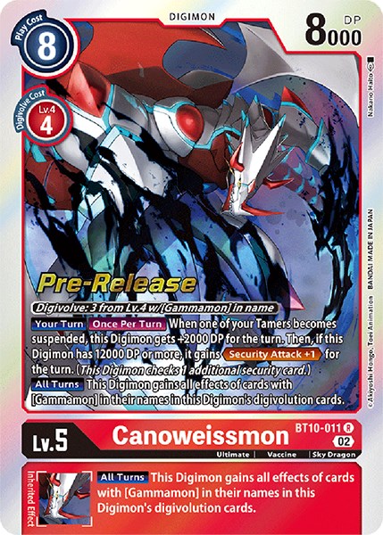 Image of Canoweissmon [BT10-011] [Xros Encounter Pre-Release Cards]