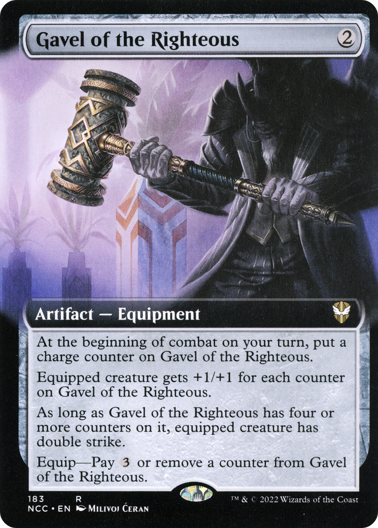 Image of Gavel of the Righteous (Extended Art) [Streets of New Capenna Commander]
