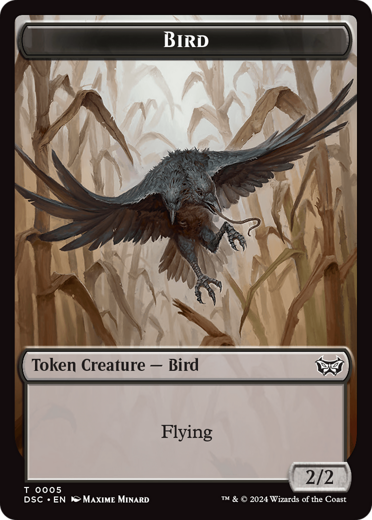 Image of Demon // Bird Double-Sided Token [Duskmourn: House of Horror Commander Tokens]