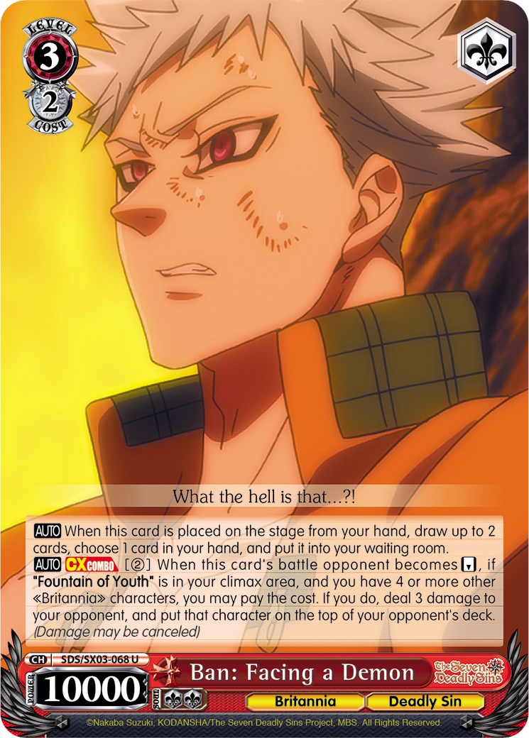 Image of Ban: Facing a Demon (SDS/SX03-068 U) [The Seven Deadly Sins]