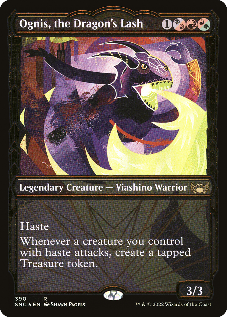Image of Ognis, the Dragon's Lash (Showcase Golden Age Gilded Foil) [Streets of New Capenna]