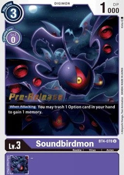 Image of Soundbirdmon [BT4-078] [Great Legend Pre-Release Promos]