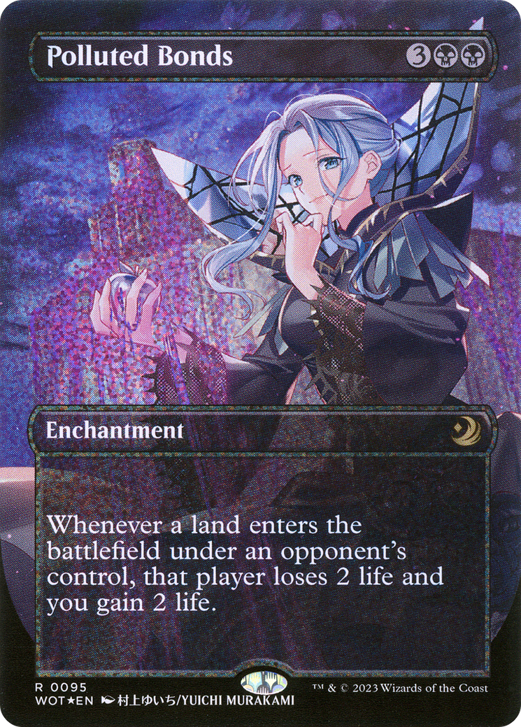 Image of Polluted Bonds (Anime Borderless) (Confetti Foil) [Wilds of Eldraine: Enchanting Tales]