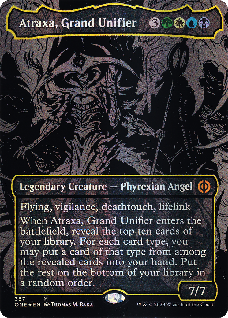Image of Atraxa, Grand Unifier (Oil Slick Raised Foil) [Phyrexia: All Will Be One]