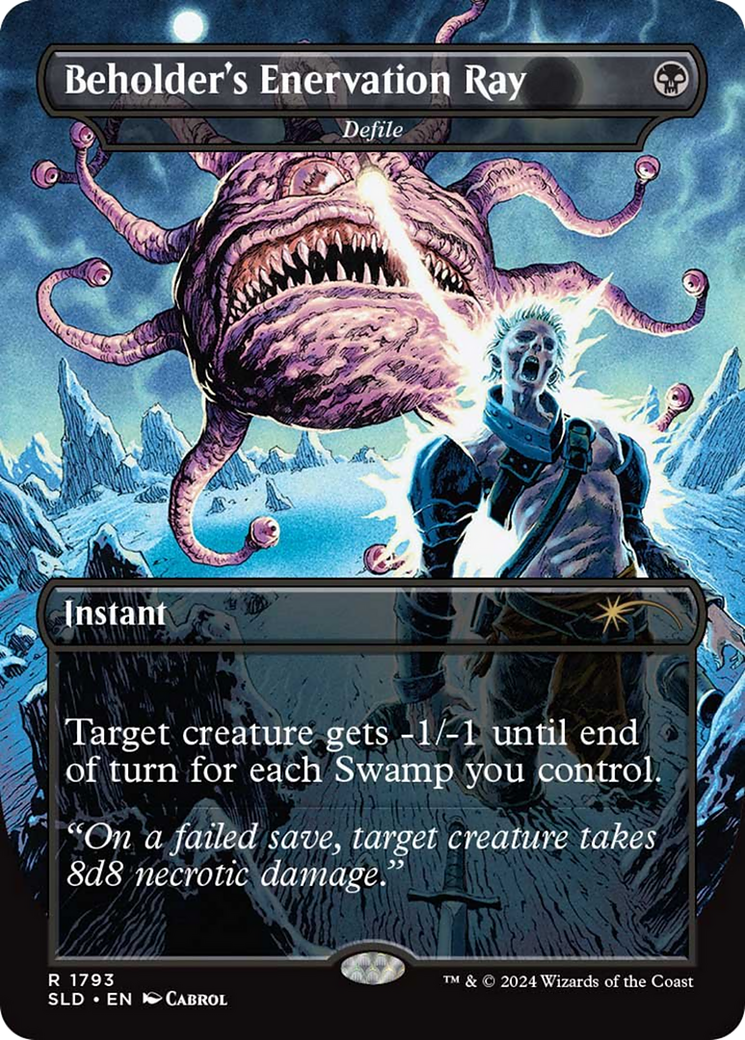 Image of Defile (SLD-1793) - Secret Lair Drop / Beholder's Enervation Ray (Borderless) Foil