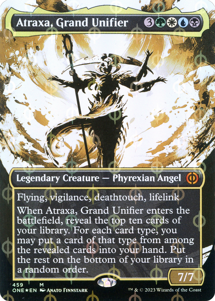 Image of Atraxa, Grand Unifier (Borderless Ichor Step-and-Compleat Foil) [Phyrexia: All Will Be One]