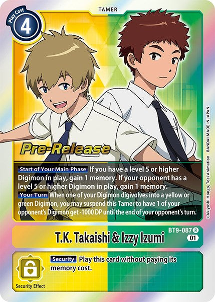 Image of T.K. Takaishi & Izzy Izumi [BT9-087] [X Record Pre-Release Promos]