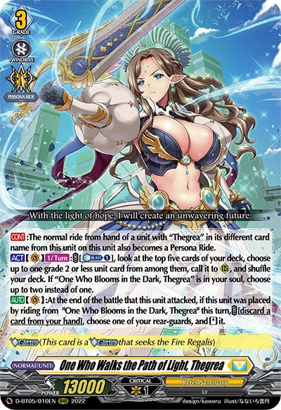 Image of One Who Walks the Path of Light, Thegrea (D-BT05/010EN) [Triumphant Return of the Brave Heroes]