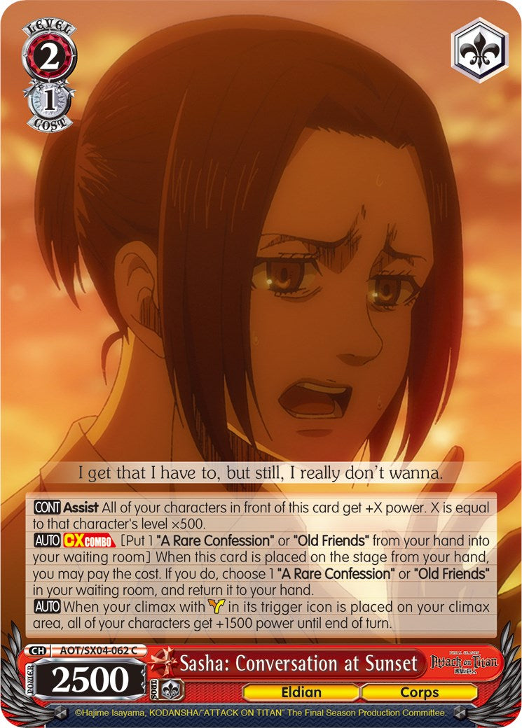 Image of Sasha: Conversation at Sunset [Attack On Titan: Final Season]