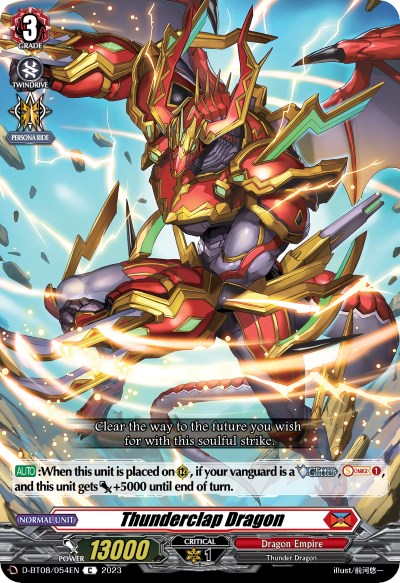 Image of Thunderclap Dragon (D-BT08/054EN) [Minerva Rising]