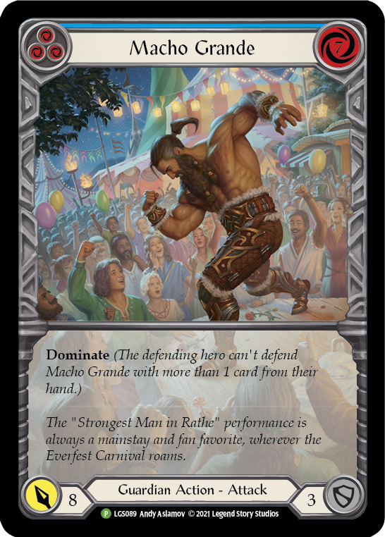 Image of Macho Grande (Blue) [LGS089] (Promo)  Rainbow Foil