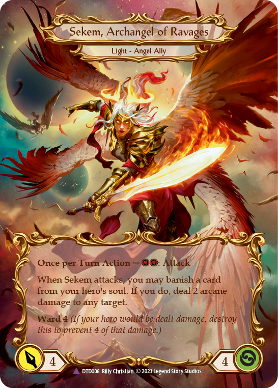 Image of Figment of Ravages // Sekem, Archangel of Ravages (Marvel) [DTD008] (Dusk Till Dawn)  Cold Foil