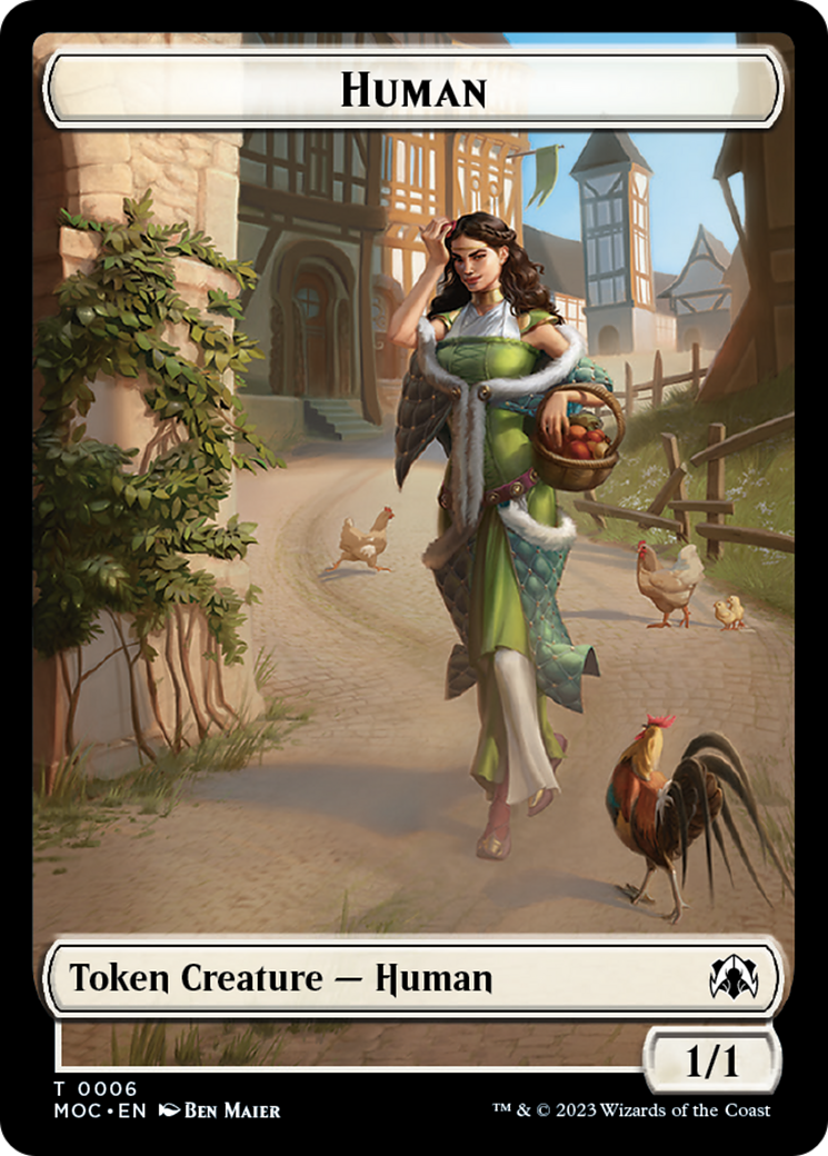 Image of Zombie Knight // Human (6) Double-Sided Token [March of the Machine Commander Tokens]