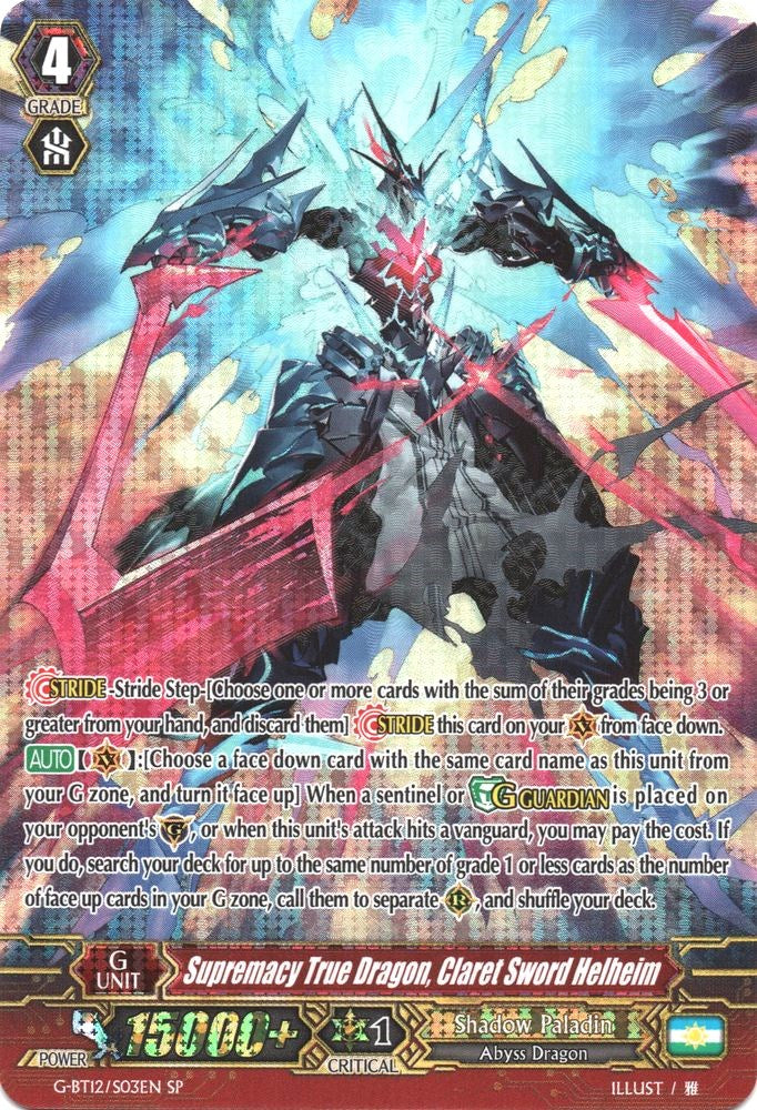 Image of Supremacy True Dragon, Claret Sword Helheim (G-BT12/S03EN) [Dragon King's Awakening]