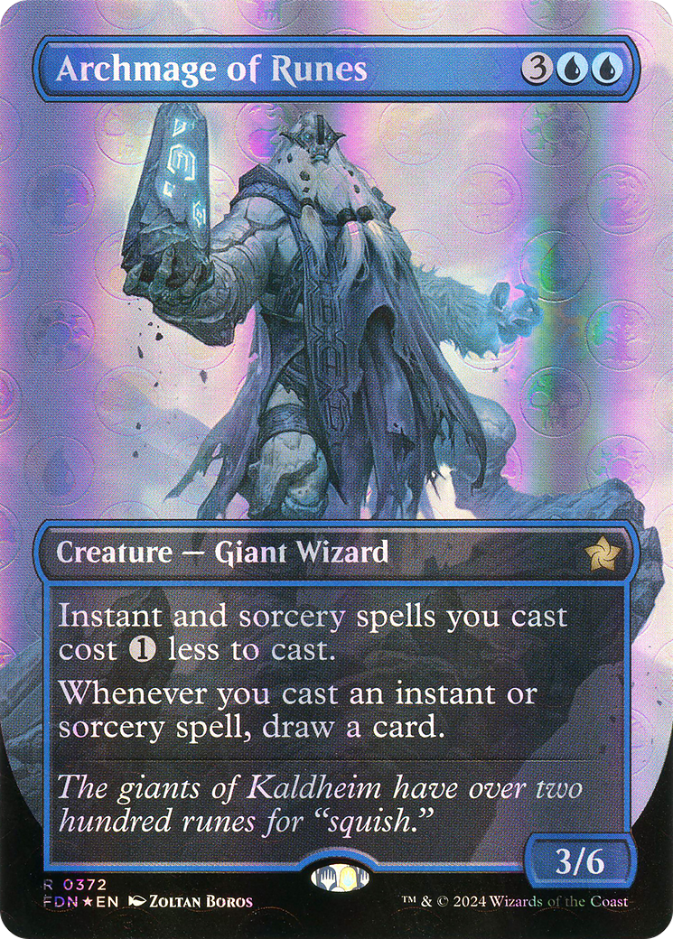 Image of Archmage of Runes (Borderless) (Mana Foil) [Foundations]