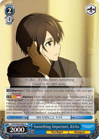 Image of Something Important, Kirito (SAO/S80-E088 U) [Sword Art Online -Alicization- Vol.2]