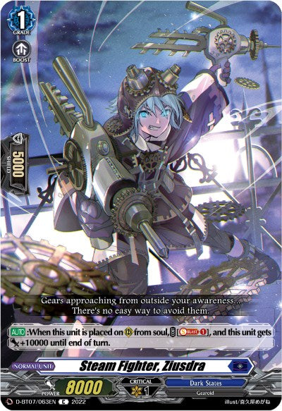 Image of Steam Fighter, Ziusdra (D-BT07/063EN) [Raging Flames Against Emerald Storm]