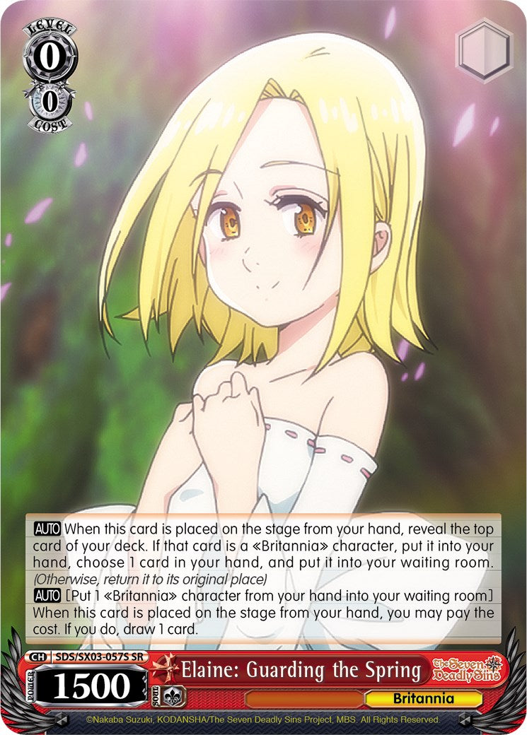 Image of Elaine: Guarding the Spring (SDS/SX03-057S SR) [The Seven Deadly Sins]