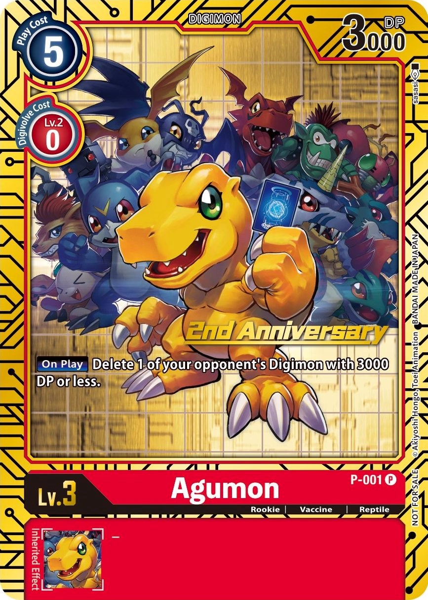 Image of Agumon [P-001] (2nd Anniversary Card Set) [Promotional Cards]
