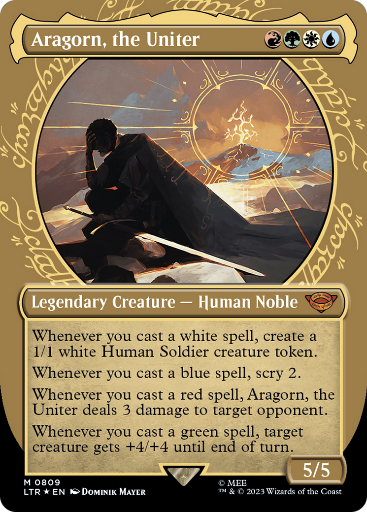 Image of Aragorn, the Uniter (Showcase) (Surge Foil) [The Lord of the Rings: Tales of Middle-Earth]
