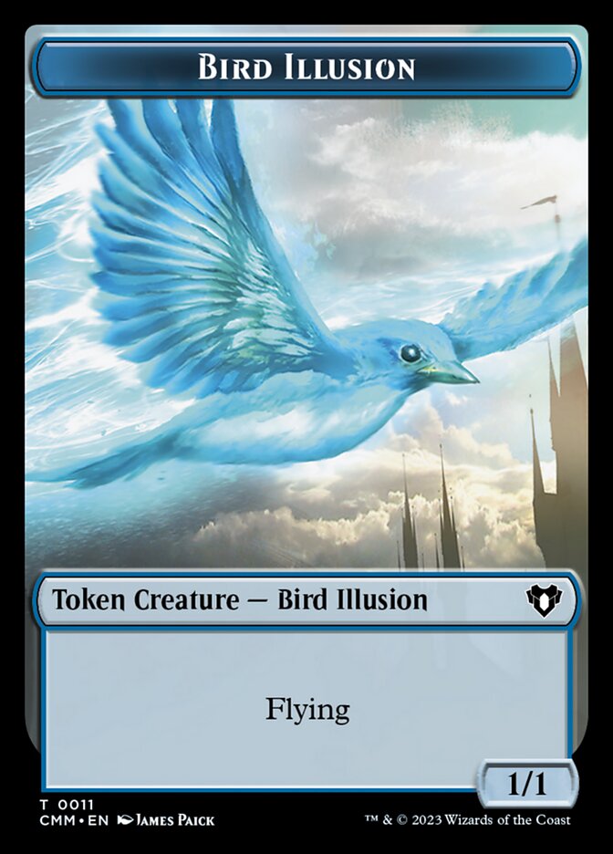 Image of Treasure // Bird Illusion Double-Sided Token [Commander Masters Tokens]