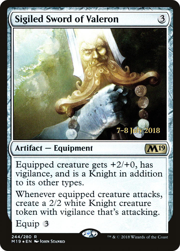 Image of Sigiled Sword of Valeron [Core Set 2019 Prerelease Promos]