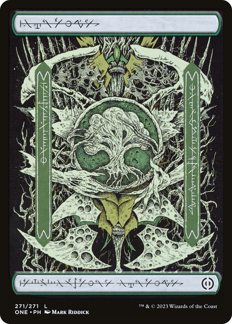 Image of Forest (271) (Phyrexian) [Phyrexia: All Will Be One]