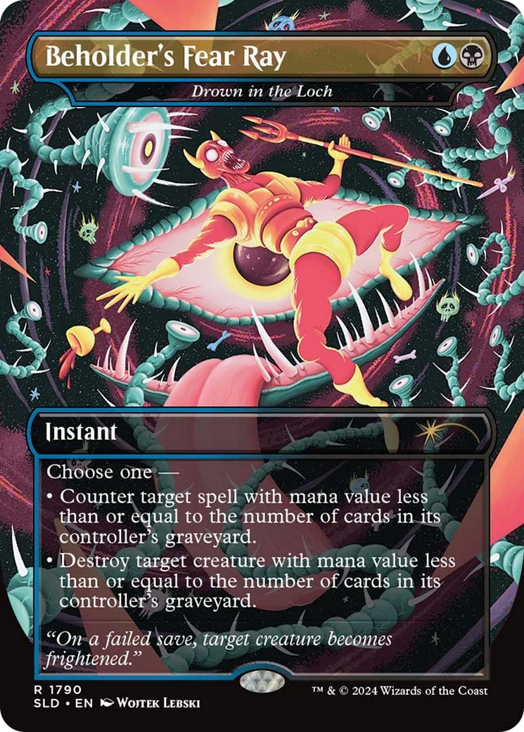 Image of Drown in the Loch (SLD-1790) - Secret Lair Drop / Beholder's Fear Ray (Borderless) Foil