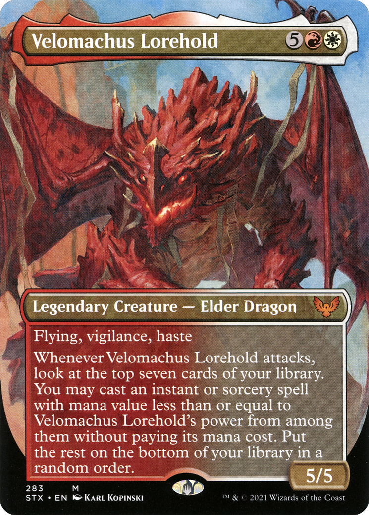 Image of Velomachus Lorehold (Borderless Alternate Art) [Strixhaven: School of Mages]