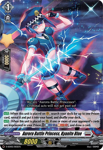 Image of Aurora Battle Princess, Kyanite Blue (D-SD05/003EN) [Tomari Seto: Aurora Valkyrie]