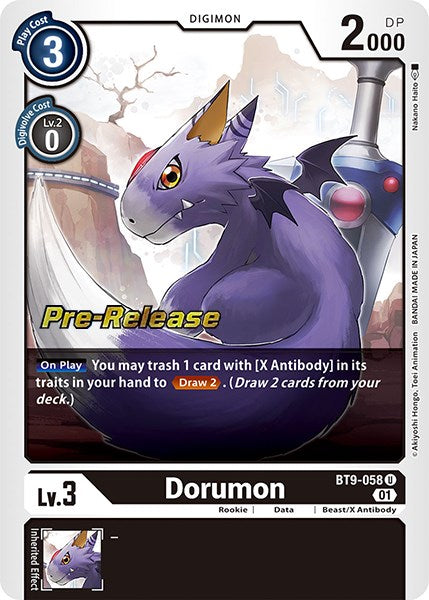 Image of Dorumon [BT9-058] [X Record Pre-Release Promos]