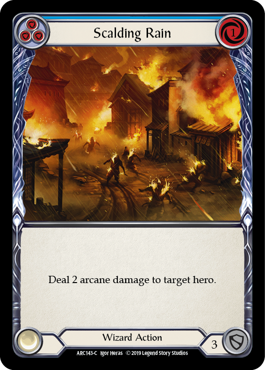 Image of Scalding Rain (Blue) [ARC143-C] (Arcane Rising)  1st Edition Rainbow Foil