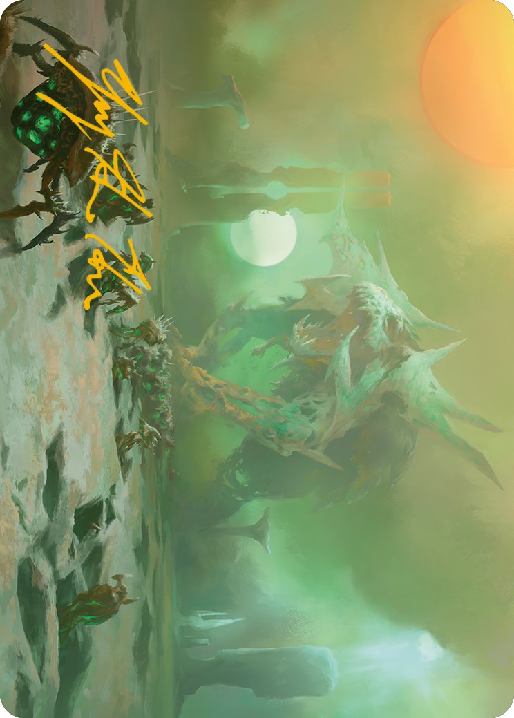 Image of Green Sun's Twilight Art Card (Gold-Stamped Signature) [Phyrexia: All Will Be One Art Series]