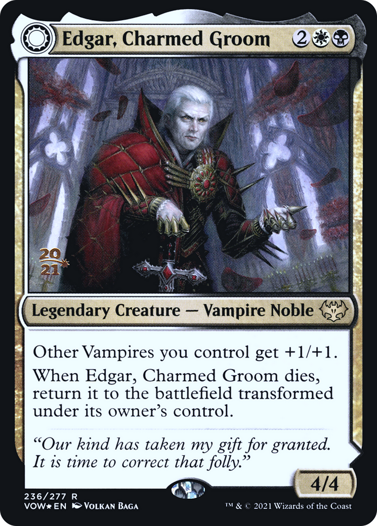 Image of Edgar, Charmed Groom // Edgar Markov's Coffin [Innistrad: Crimson Vow Prerelease Promos]