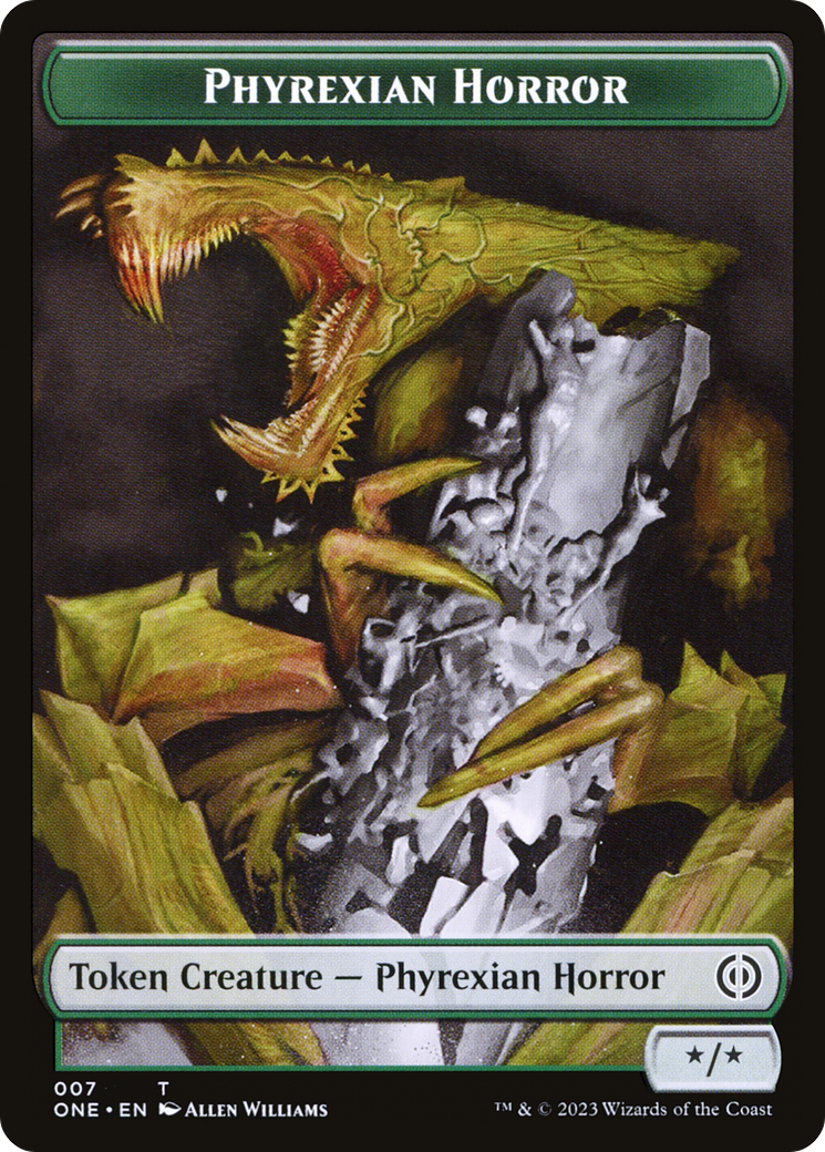 Image of Phyrexian Horror Token (007) [Phyrexia: All Will Be One Tokens]