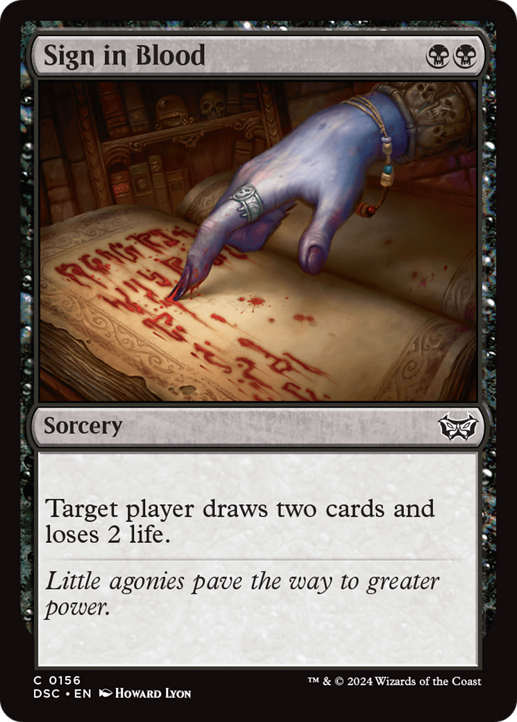 Image of Sign in Blood [Duskmourn: House of Horror Commander]