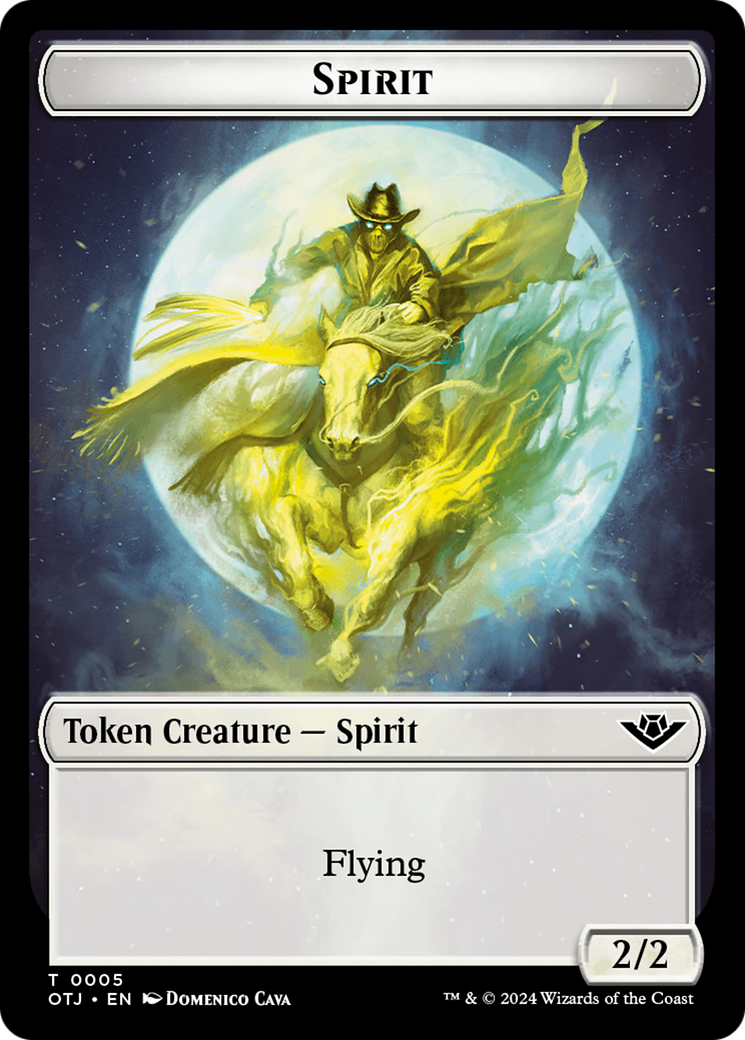 Image of Mercenary // Spirit Double-Sided Token [Outlaws of Thunder Junction Tokens]